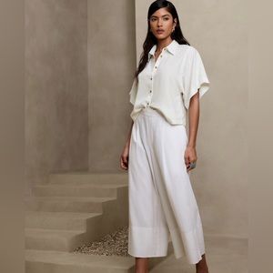 Banana Republic Wide Leg Linen Crop Pant L